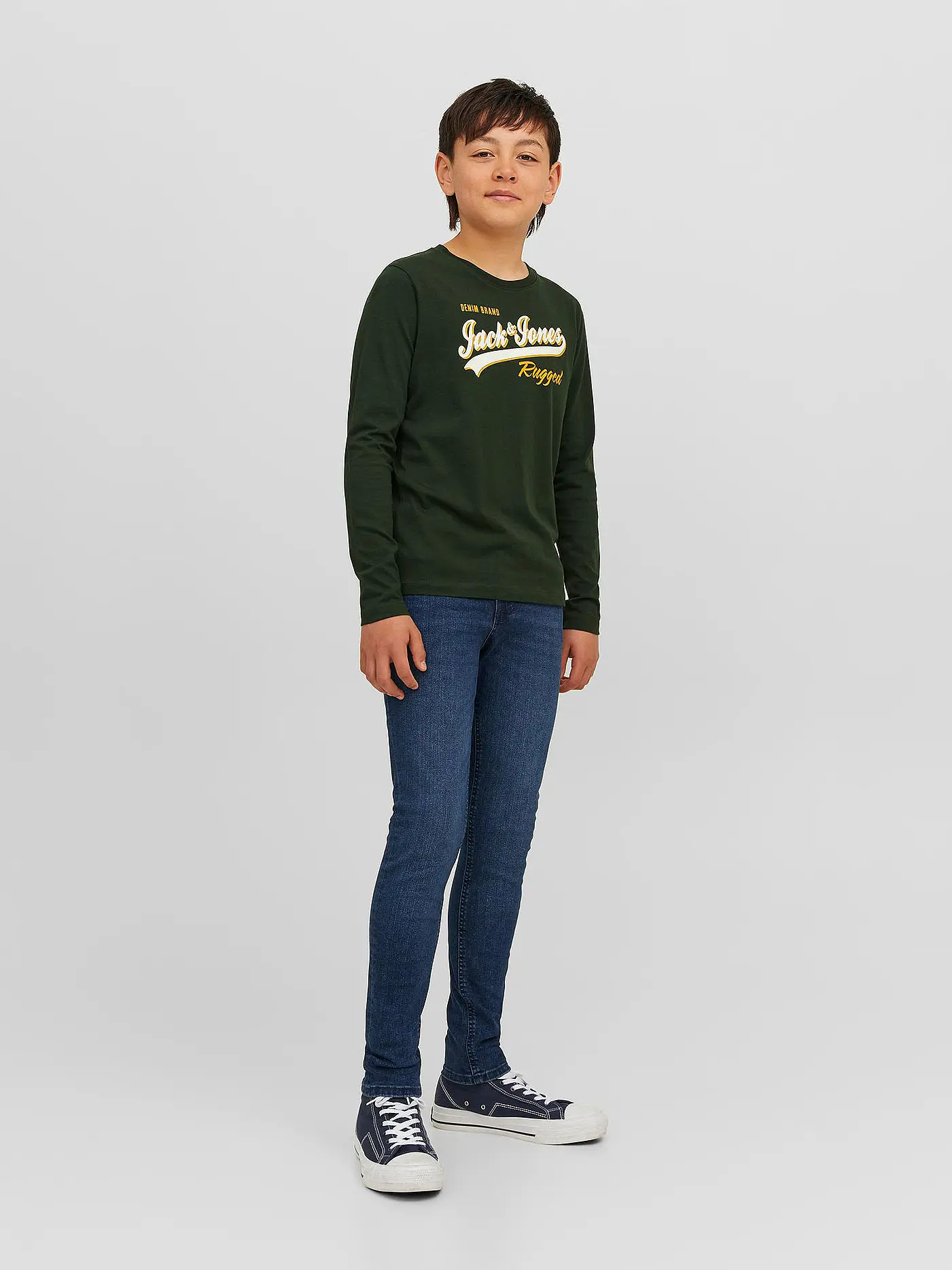 JACK & JONES | Jungen Langarmshirt JJELOGO | dunkelgrün
